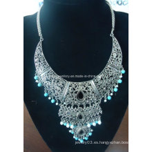 Bolas de cristal estilo Bohemia con collar de piedra turquesa (XJW13370)